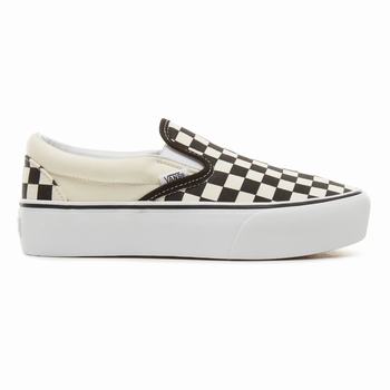 Női Vans Checkerboard Classic Platform Cipő VA6592813 Fekete Fehér